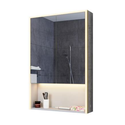 Orbit Illuminated LED Heated Bathroom Mirrored Wall Cabinet 600x900mm