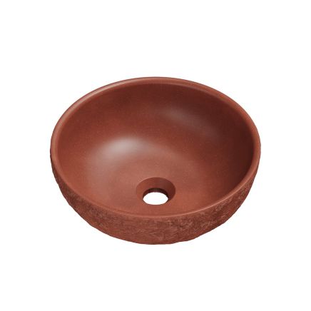 Brava Terracotta Stone Textured Round Countertop Basin