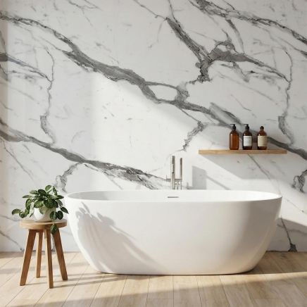 Bushboard Nuance Calacatta Statuario Postformed Waterproof Shower Wall Panel 1200mm
