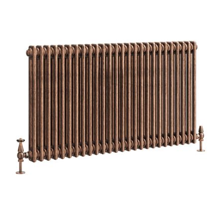 Clement Antique Copper Double Horizontal Column Radiator - 600x1190mm