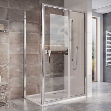 Fabio Chrome Shower Side Panel 900mm