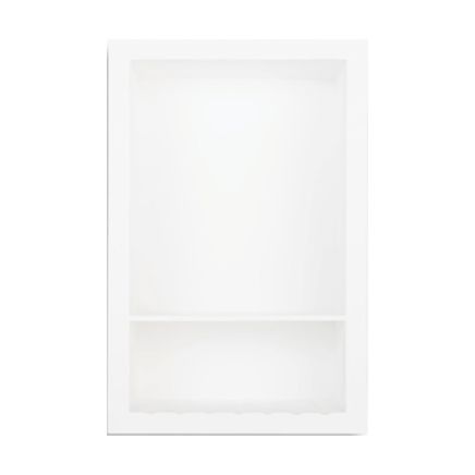 Vero White Double Shelf Recessed Shower Wall Panel Niche