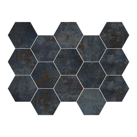Metallon Hexagon Royal Blue Mosaic 225x325mm