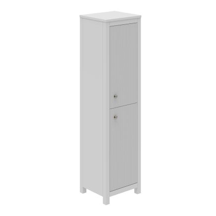 Addison Ribbed White Tall Storage Unit