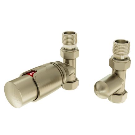 Eastbrook Brushed Gold Straight Pair of Radiator Valves