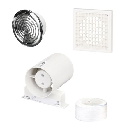 Euston Chrome Ceiling Extractor Fan Kit
