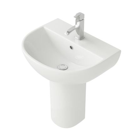 Porter Semi Pedestal Bathroom Basin - 1 Tap Hole