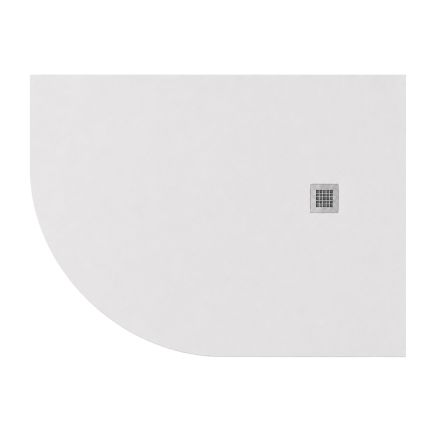 Peoria White Slate Effect Left Hand Offset Quadrant Shower Tray 1200x900mm
