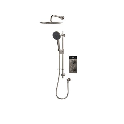 Aqualisa S2 Gunmetal Smart Digital Shower Dual Outlet (Slide Rail Kit with Fixed Wall Head) HP/Combi