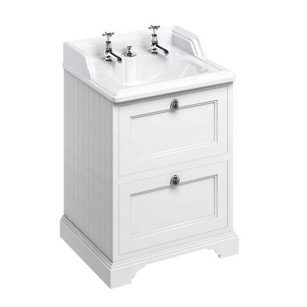 traditional white freestanding vanity unit