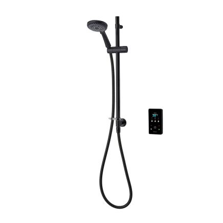 Triton ENVi Black Thermostatic Electric Shower with Inline Wall Fed Kit, 9kw