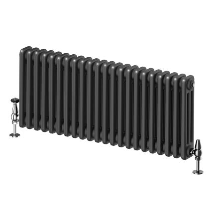 Upton Matt Black Triple Horizontal Column Radiator - 400x1010mm