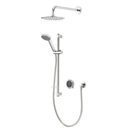 Aqualisa Quartz Touch Concealed Smart Shower With Adjustable Head and Fixed Wall Head - Gravity Pumped