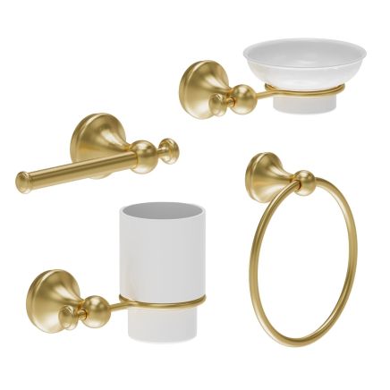 Warwick Brushed Gold 4-Piece Bathroom Accessory Set