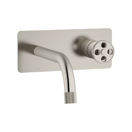 Urban Brushed Nickel Wall Mounted Basin Mixer Tap 
