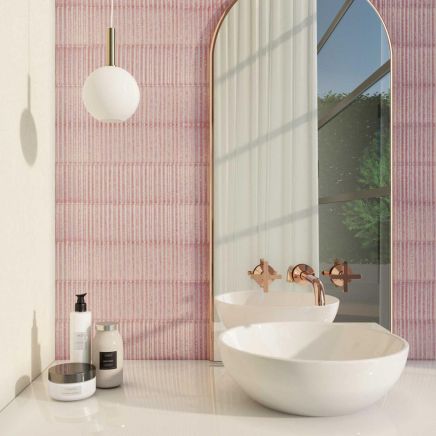 Canillo Garnet Pink Gloss Ceramic Brick Tile 300x75mm