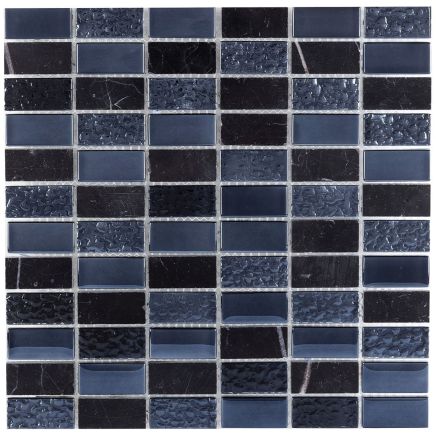 Lavelle Black Lead Linear Mosaic 300x300mm