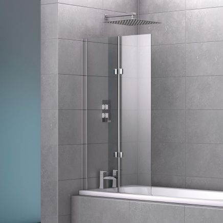 Glyn Chrome Double Frameless Bath Screen