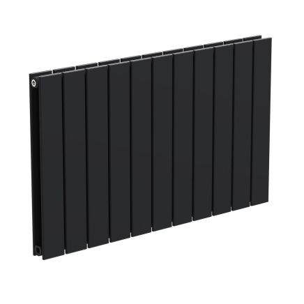 Livio Black Horizontal Double Panel Aluminium Radiator 600x990mm