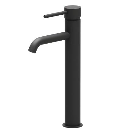Elora Matt Black Tall Basin Mixer Tap