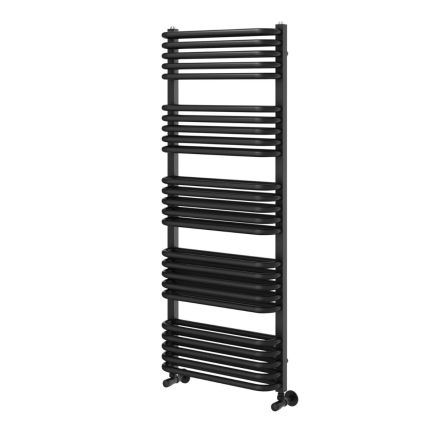 Hanley Matt Black Heated Towel Rail 1269x500mm