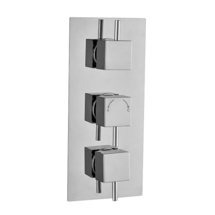 Triple Outlet Square Concealed Shower Valve with Diverter