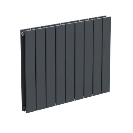 Livio Anthracite Horizontal Double Panel Aluminium Radiator 600x810mm