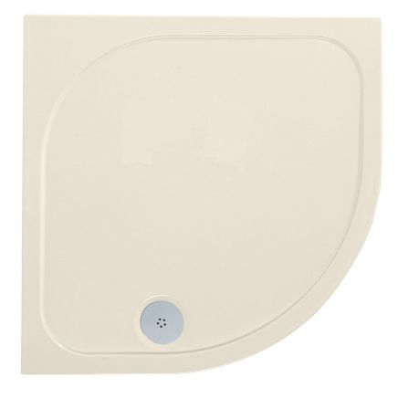 Sand Cream Beige Slate Effect Low Profile Non Slip Quadrant Shower Tray 800x800mm