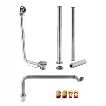 Cast Iron Roll Top Bath Waste Kit Brushed Nickel