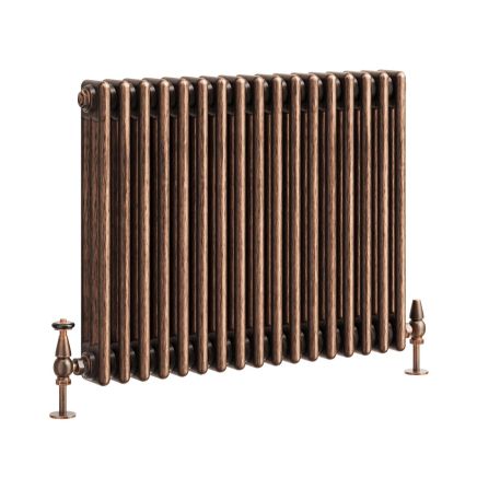 Clement Antique Copper Triple Horizontal Column Radiator - 600x785mm