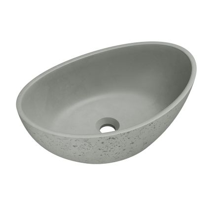 Brava Light Grey Travertine Texture Concrete Ark Countertop Basin 550x350mm