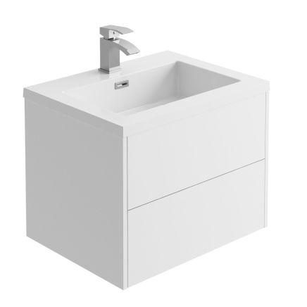 Bolero Matt White 600mm Wall Hung Vanity Unit