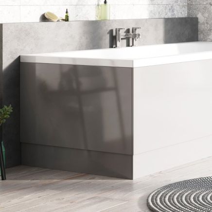 Gloss Light Grey End Bath Panel 800mm