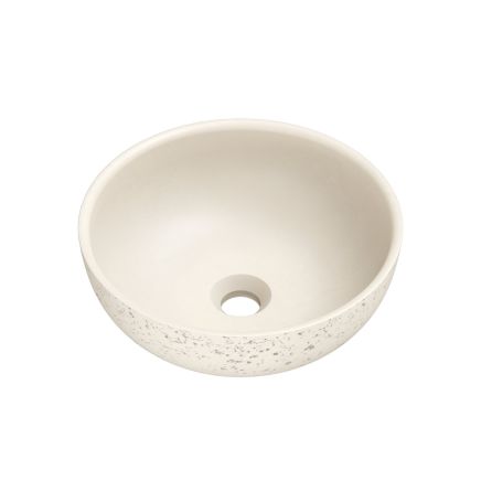 Brava Cream Travertine Texture Concrete Round Countertop Basin