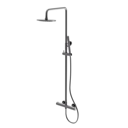 Elora Gunmetal Round Thermostatic Shower Pack