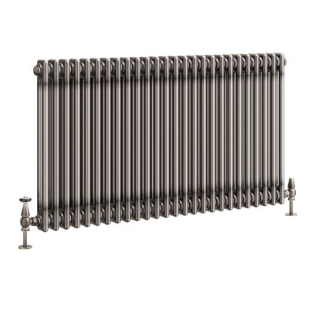 Clement Raw Metal Double Horizontal Column Radiator - 600x1190mm