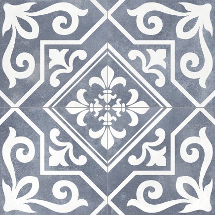 Xabia Blue Reverse Patterned Matt Porcelain Tile 452x452mm