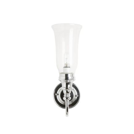 Burlington Ornate Light with Chrome Base & Vase Clear Glass Shade