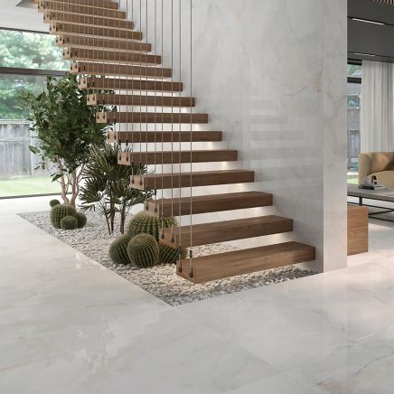 Osaka White Super Polished Porcelain Tile - 600x1200mm