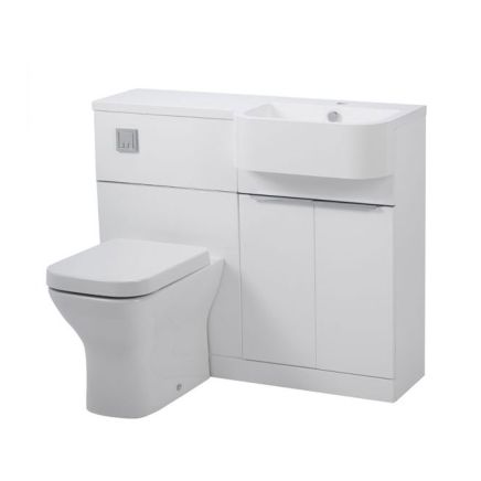 Tavistock Match Gloss White Right Hand Combination Vanity Basin & WC Unit 1000mm