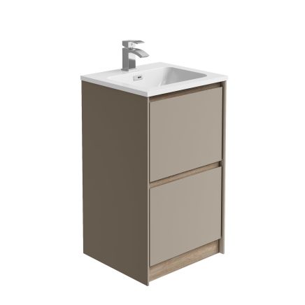 Newbury Floor Standing Vanity Unit in French Grey & Sawn Oak - 500mm