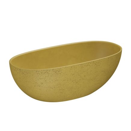 Brava Mustard Travertine Texture Freestanding Concrete Bath 1650x800mm