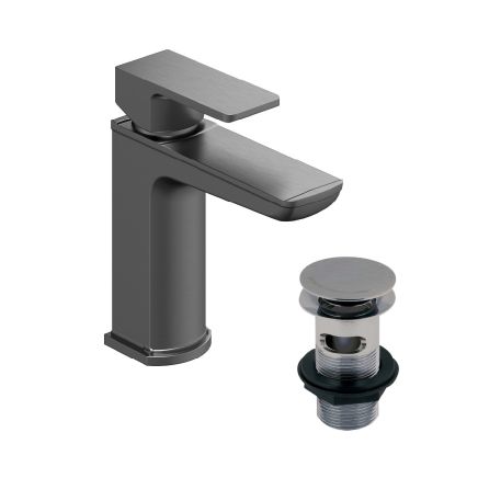 Zena Gunmetal Basin Mixer Tap & Waste