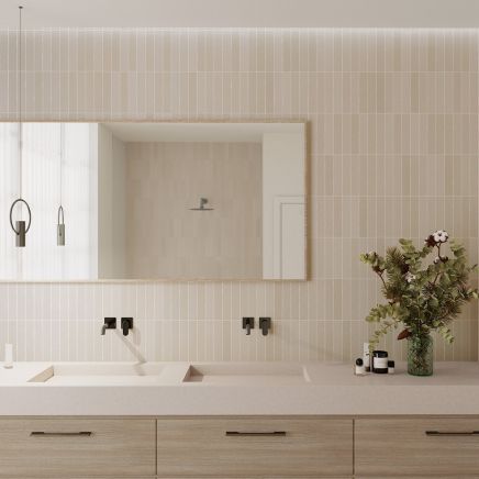 Domingo Beige Matt Porcelain Brick Tile - 50x250mm