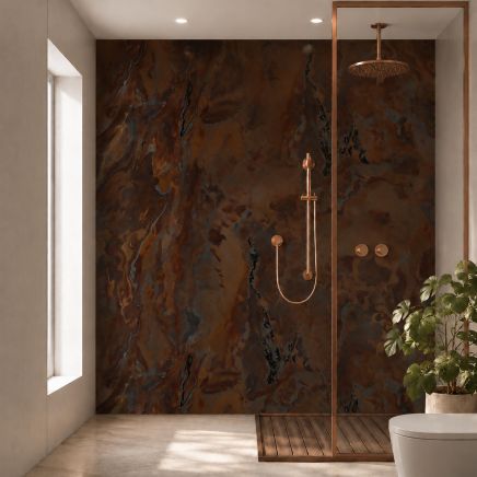 Pristina Oxido Granite Concrete Waterproof PVC Shower Wall Panel 1000x2400mm