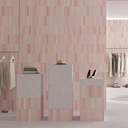 Domingo Rosa Matt Porcelain Brick Tile - 50x250mm