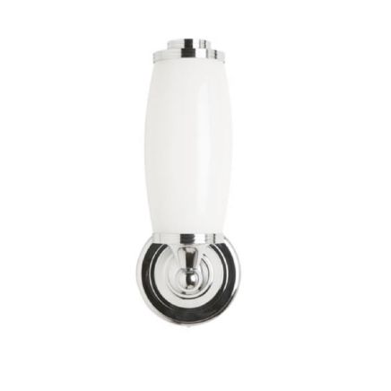 Burlington Round Light with Chrome Base & Opal Glass Tube Shade