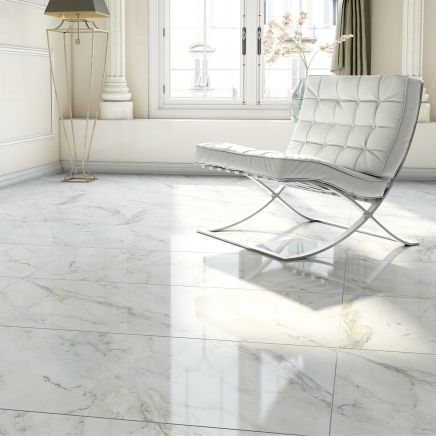 Anya White Rectified Porcelain Tile 600x1200mm