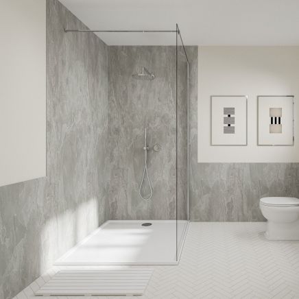 Vero Lakeland Stone Waterproof Tongue & Groove Shower Wall Panel 2420x1200mm