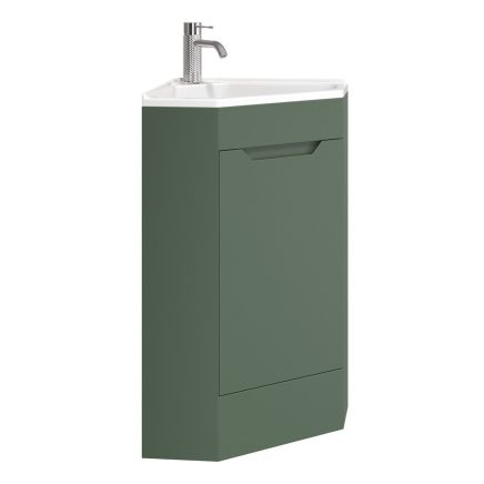 Ellis Green Floor Standing Corner Vanity Unit 410mm